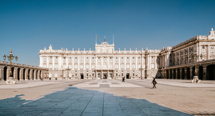 Fototapeta na wymiar The Royal of Madrid at Plaza de la Armería, Spain