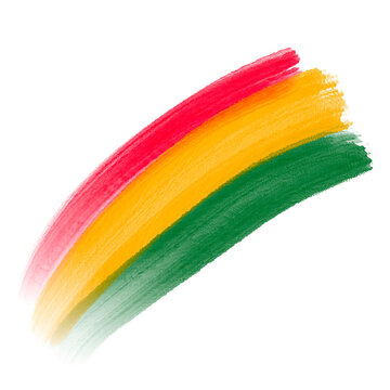 Abstract Brush Stroke African Red, Yellow and Green Colors for Juneteenth