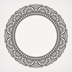 Traditional border frame with ornaments of flowers and herbs for photos and quotes. suitable for henna, tattoos, photos, coloring books. islam, hindu,Buddha, india, pakistan, chinese, arab