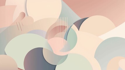 Abstract wallpaper of shapes in pastel colors