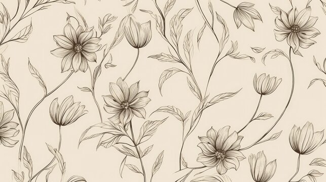 Minimalist flower drawings wallpaper
