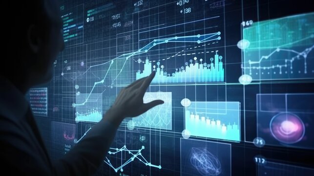 Stock photo of a person analyzing business data