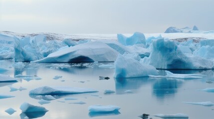 Fototapeta na wymiar Arctic ice glaciers and icebergs