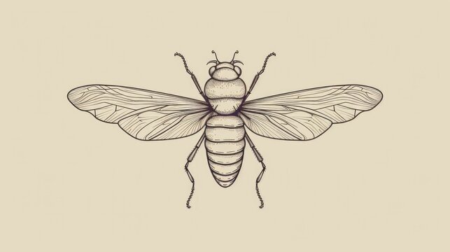 Elegant Line Drawings Of Insects Wallpaper