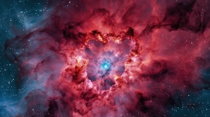 Fototapeta na wymiar Rosette Nebula - Vibrant Cosmic Gas in Space Wallpaper