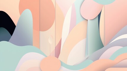 Abstract wallpaper with pastel colored shapes