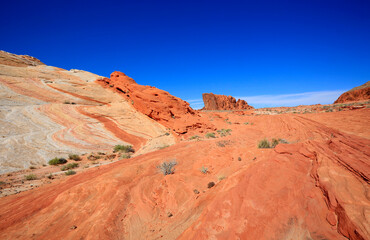 Fire Wave and Gibraltar Rock - Valley of Fire State Park, Nevada