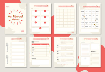 Planner template for daily, weekly and monthly schedule 