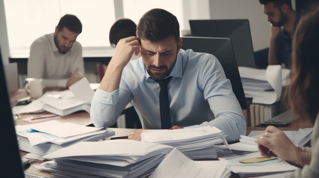 Stock photo of an overworked and stressed person with a busy schedule