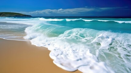 Scenery of blue seas with white sand beaches