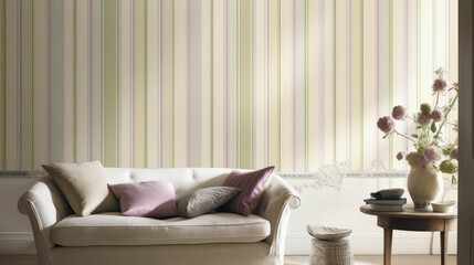 Soft tones classic stripe wallpaper