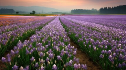 Obraz premium Lavender fields and an old house