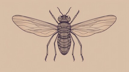 Elegant Minimal Line Drawings of Insects Wallpaper
