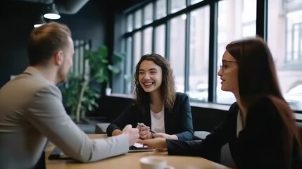 Business meeting with customers