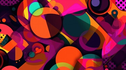 Animated wallpaper of abstract shapes in bold vibrant colors
