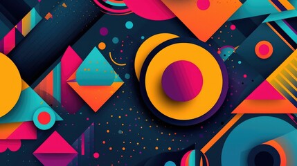 Bold and vibrant abstract shapes wallpaper