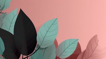 Modern minimalist wallpaper of foliage illustrations