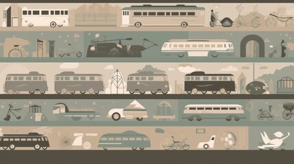 Simplified neutral colored transport icons