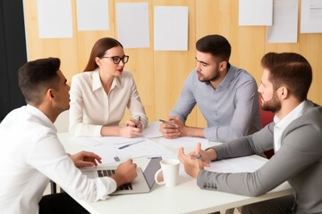 Fototapeta premium Two business partners discussing plans and strategies