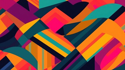 Abstract wallpaper of minimal shapes and vibrant colors