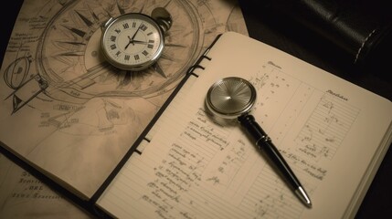 Time management planning notebook with a busy schedule