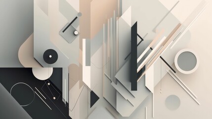Minimal abstract illustrations with neutral colors