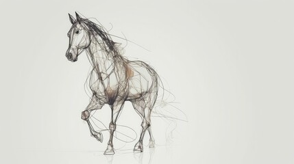 Minimalistic drawings of horses