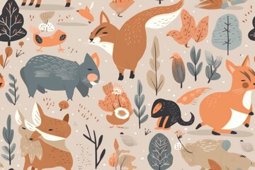 Illustrations of woodland creatures