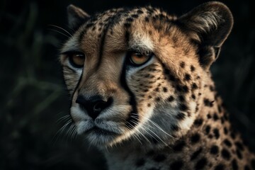 Fototapeta na wymiar Cheetah in natural habitat with selective focus. AI generated, human enhanced