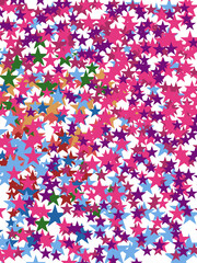 Fototapeta na wymiar Stars as like confetti. Art for holidays or design interior decoration.