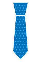 ドット柄の青いネクタイのイラスト