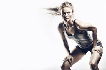 Woman exercising in a fitness club. The concept of a healthy lifestyle. AI generated, human enhanced