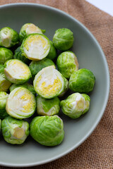 Fresh brussels sprouts. Organic vegetables