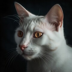 Studio Portraits of a Turkish Van cat