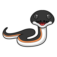 Fototapeta premium Cute gold albertisi snake cartoon