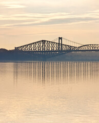 Quebec City's Two bridges seen from ST. Lawrence River.