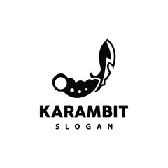 Kerambit Logo, Indonesia Fighting Weapon Vector, Ninja Fighting Tool Simple Design, Template Illustration Symbol Icon