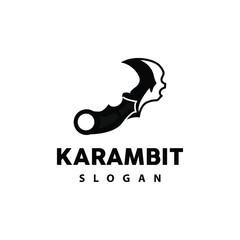 Kerambit Logo, Indonesia Fighting Weapon Vector, Ninja Fighting Tool Simple Design, Template Illustration Symbol Icon