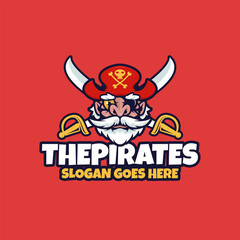 Logo mascot cartoon of pirates illustration