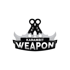 Kerambit Logo, Indonesia Fighting Weapon Vector, Ninja Fighting Tool Simple Design, Template Illustration Symbol Icon