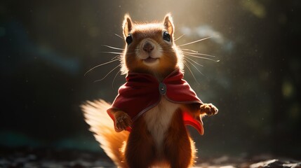cute squirrel superhero. Created with Generative AI.