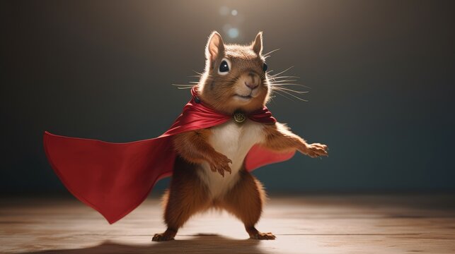 cute squirrel superhero. Created with Generative AI.