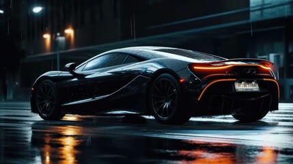 Supersport car in the city. Created with generative AI.