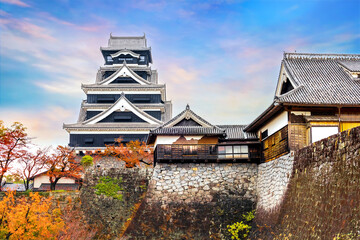 Kumamoto, Japan - Nov 23 2022: Kumamoto Castle's history dates to 1467. In 2006, Kumamoto Castle was listed as one of the 100 Fine Castles of Japan by the Japan Castle Foundation