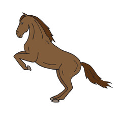 Vector hand drawn doodle sketch colored dressage horse isolated on white background