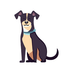 Cute cartoon puppy sitting