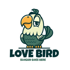Obraz premium Love bird logo mascot cartoon cute