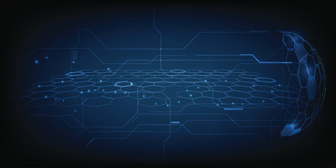 Vector illustrations of futurstic digital innovation and technology with digital element and circuit tech network for advertising and game artwork.Future tech design concepts.