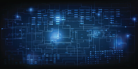 Vector illustrations of futuristic screen display for horizontal layout showcase with optic screen and digital element grid line circuit decor.Future digital innonvation and technolog concepts.