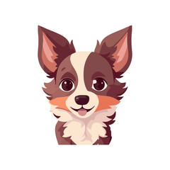 Cute small terrier head smiling happily